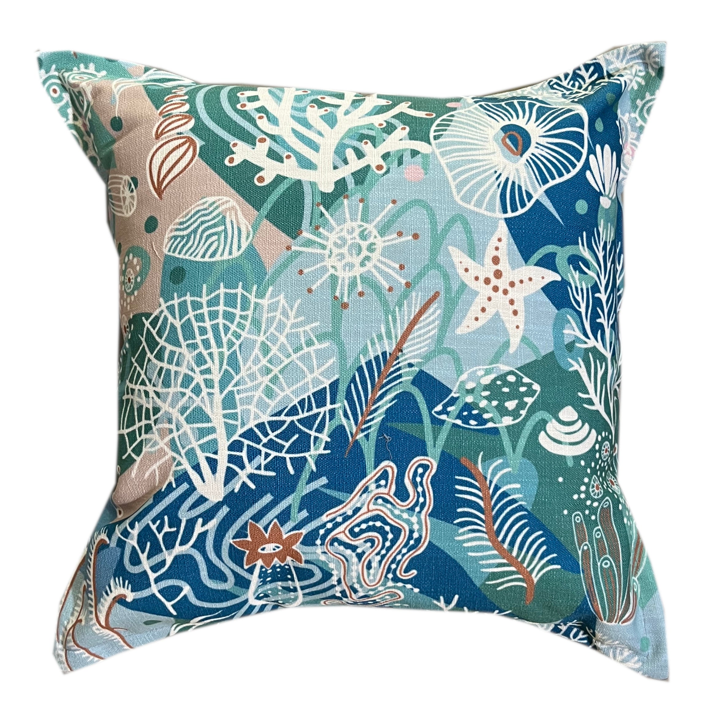 Turquoise Coral 60x60cm Square Scatter Cushions