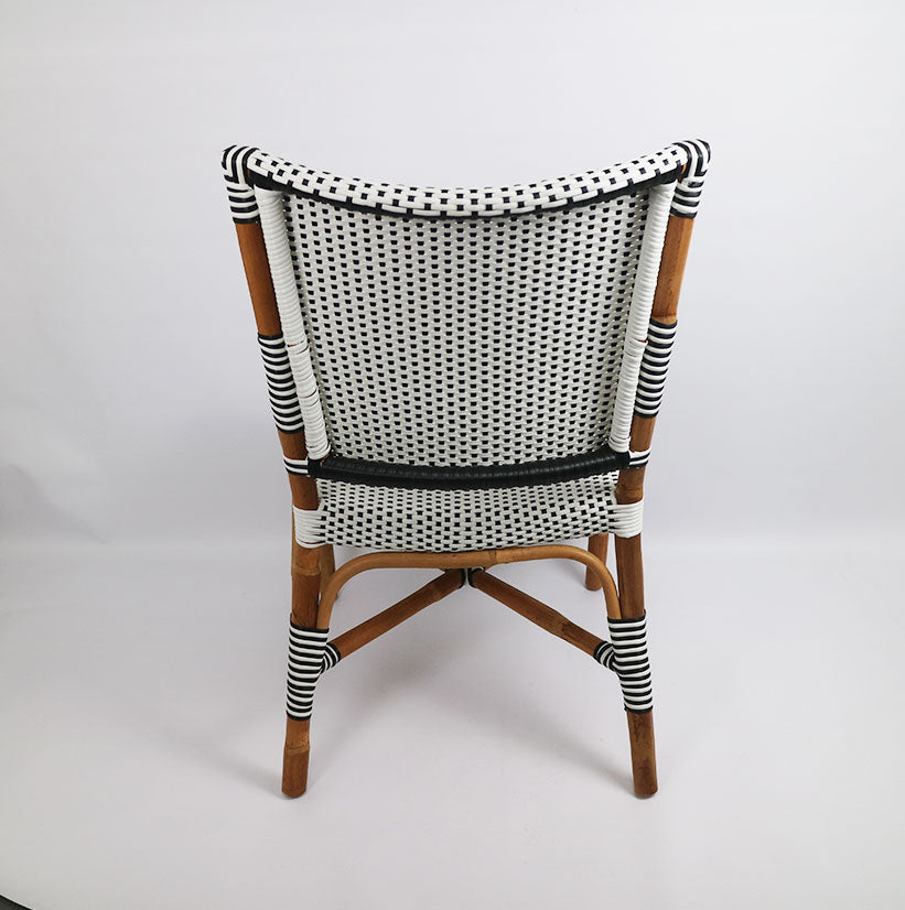 Rattan Thick & Synthetic Dining Chair Black & White
