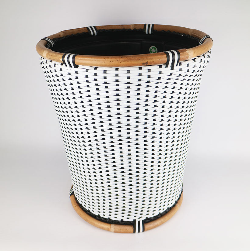 Rattan Thick & Synthetic Planter Black & White