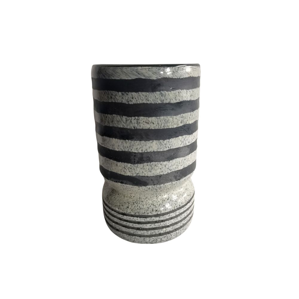 Zebra Stripe Small Glass Vase