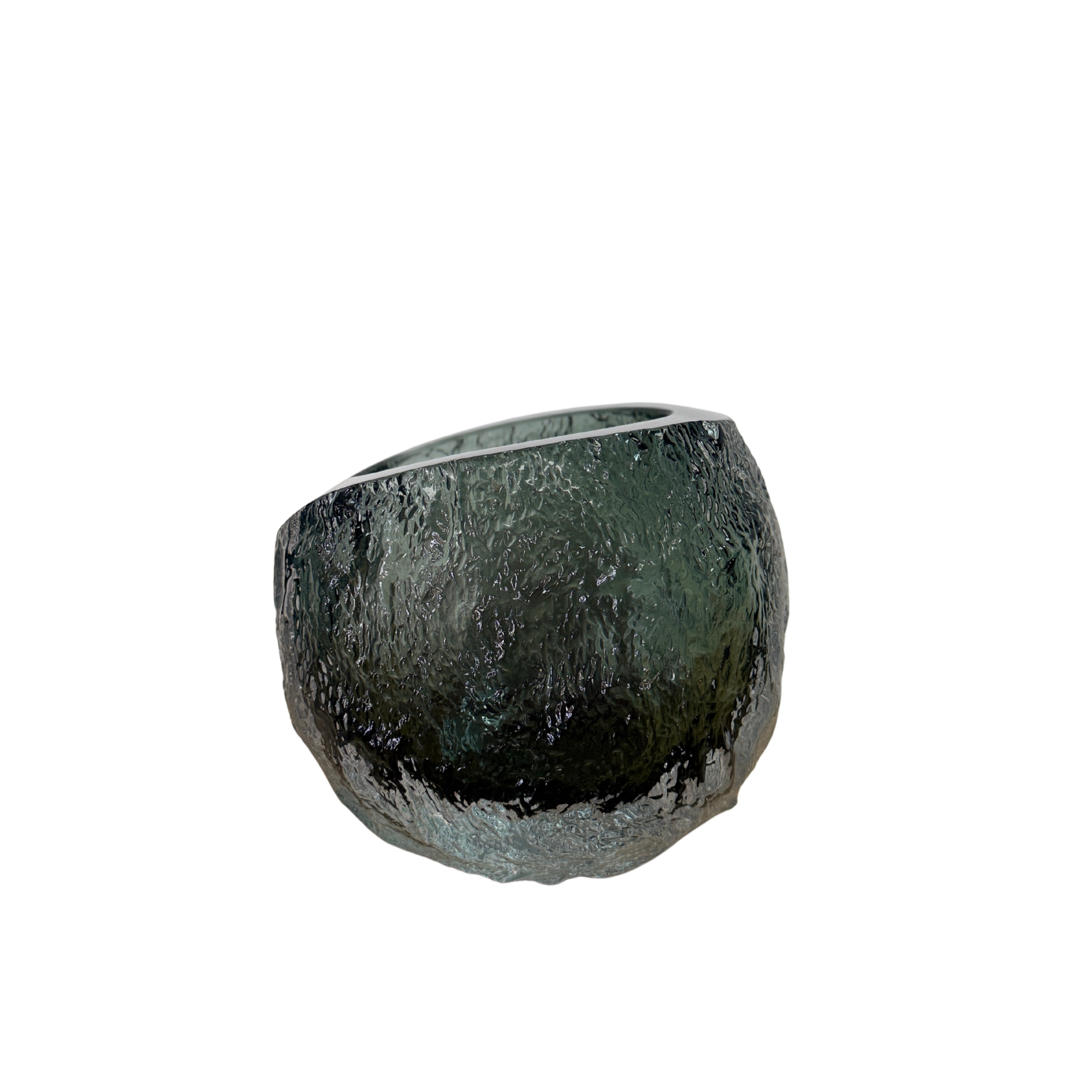 Round Glacier Glass Vase