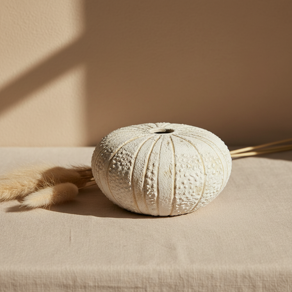 White textured vase on a white background