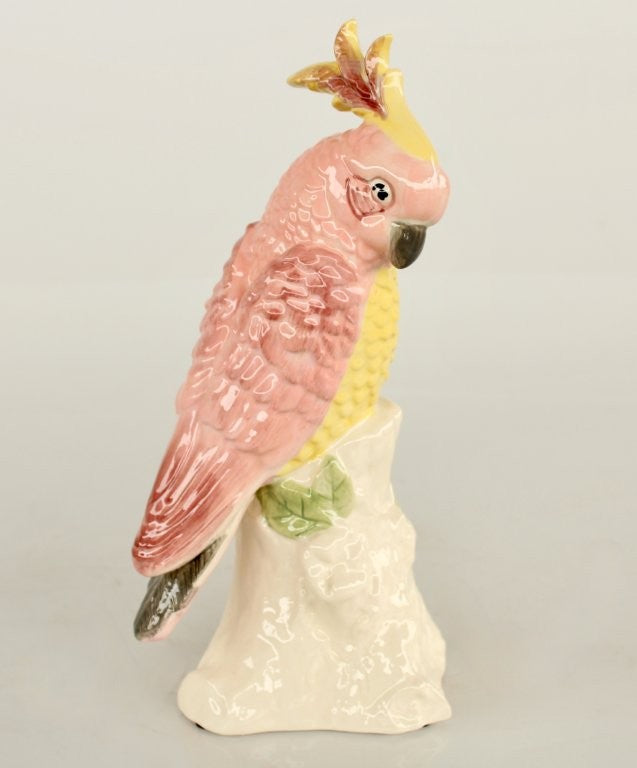 YELLOW & PINK CERAMIC PARROT