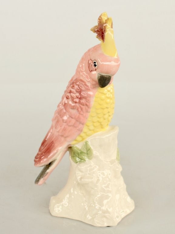 YELLOW & PINK CERAMIC PARROT