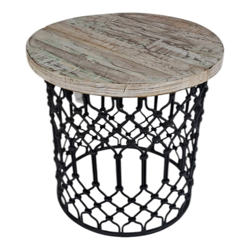 Metal Round Jali Side Table