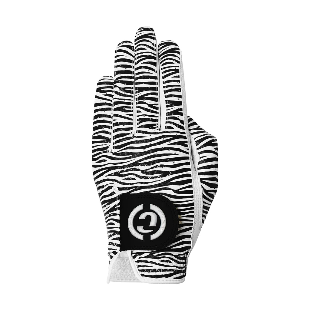 Women's Designer Pro Golf Glove - Zebra White