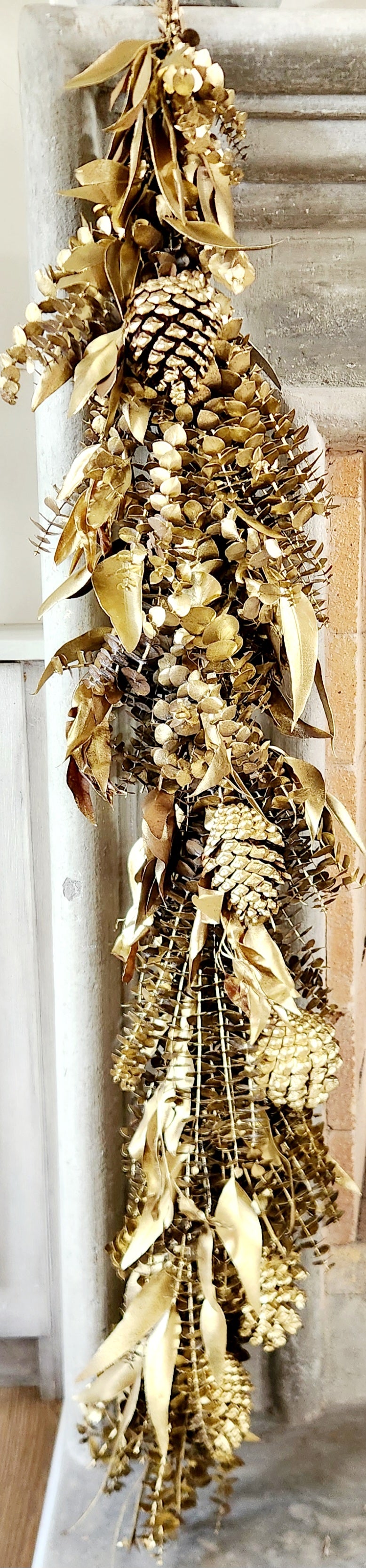 1 Metre Gold Bluegum Swag with Cones