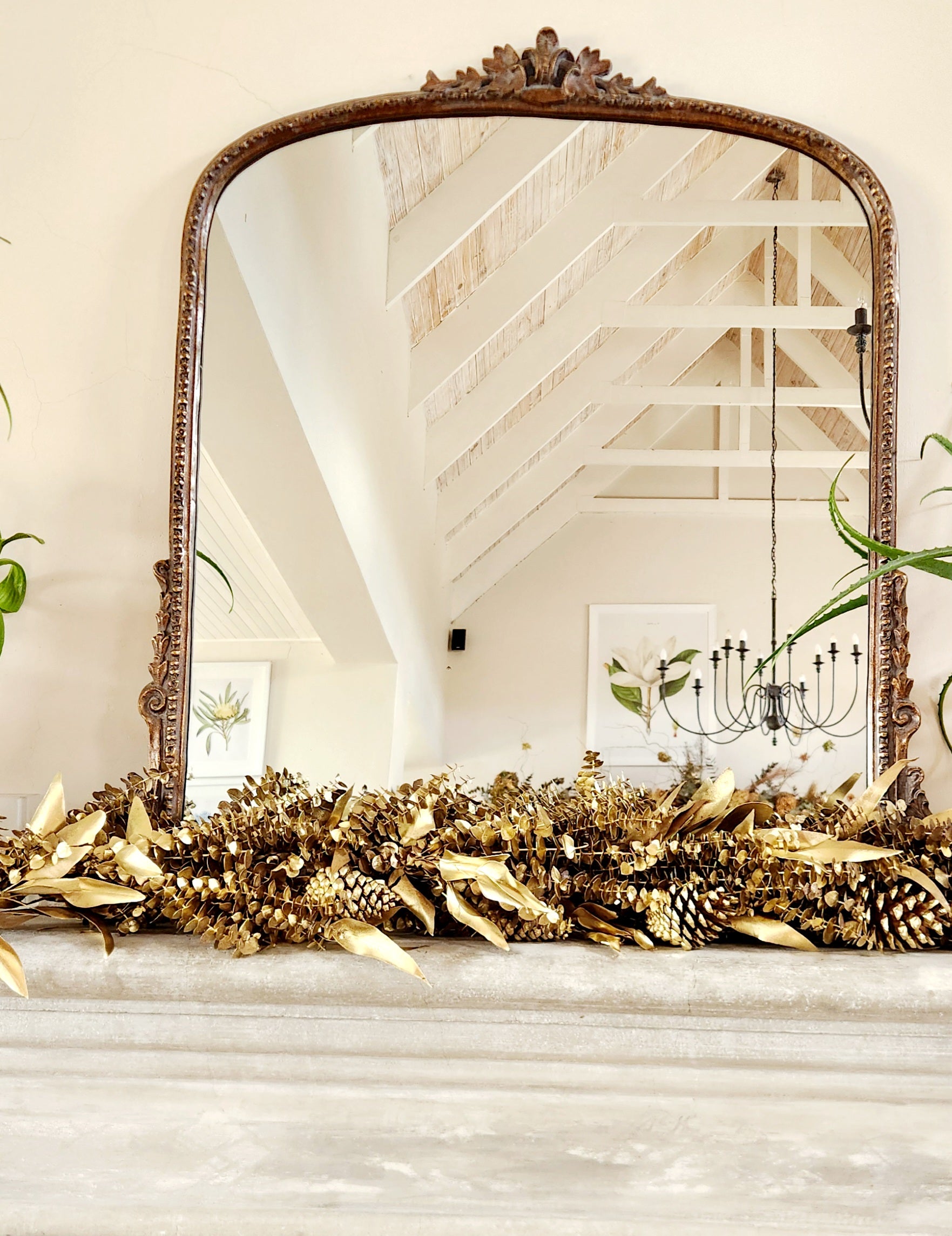 1 Metre Gold Bluegum Swag with Cones