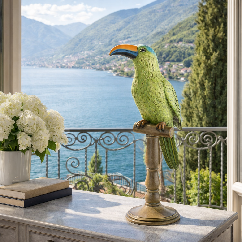 42cm TOUCAN ON STAND WITH ORANGE BILL