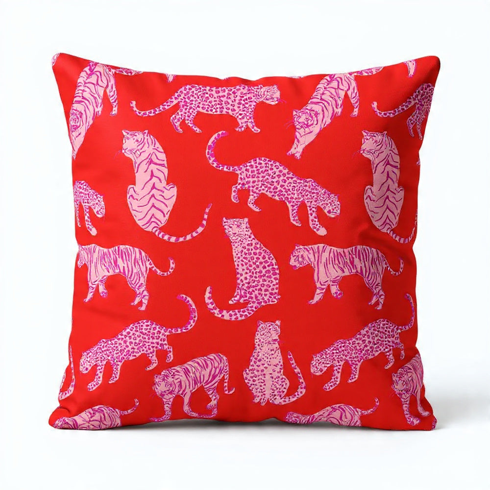 RED LEOPARD SCATTER CUSHION