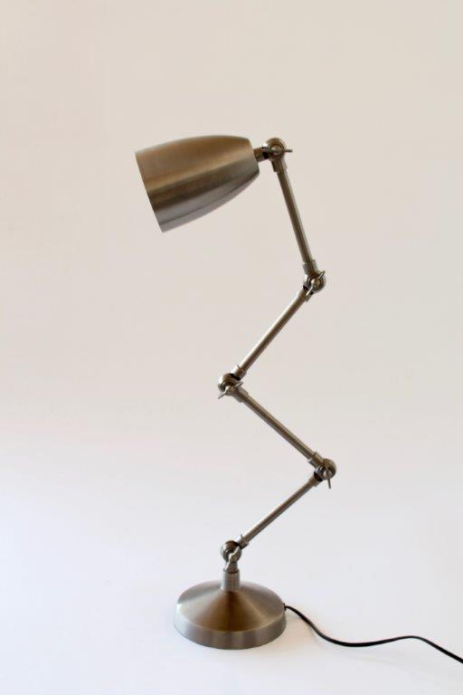 SILVER GREY SATIN TABLE LAMP - NetDécor 
