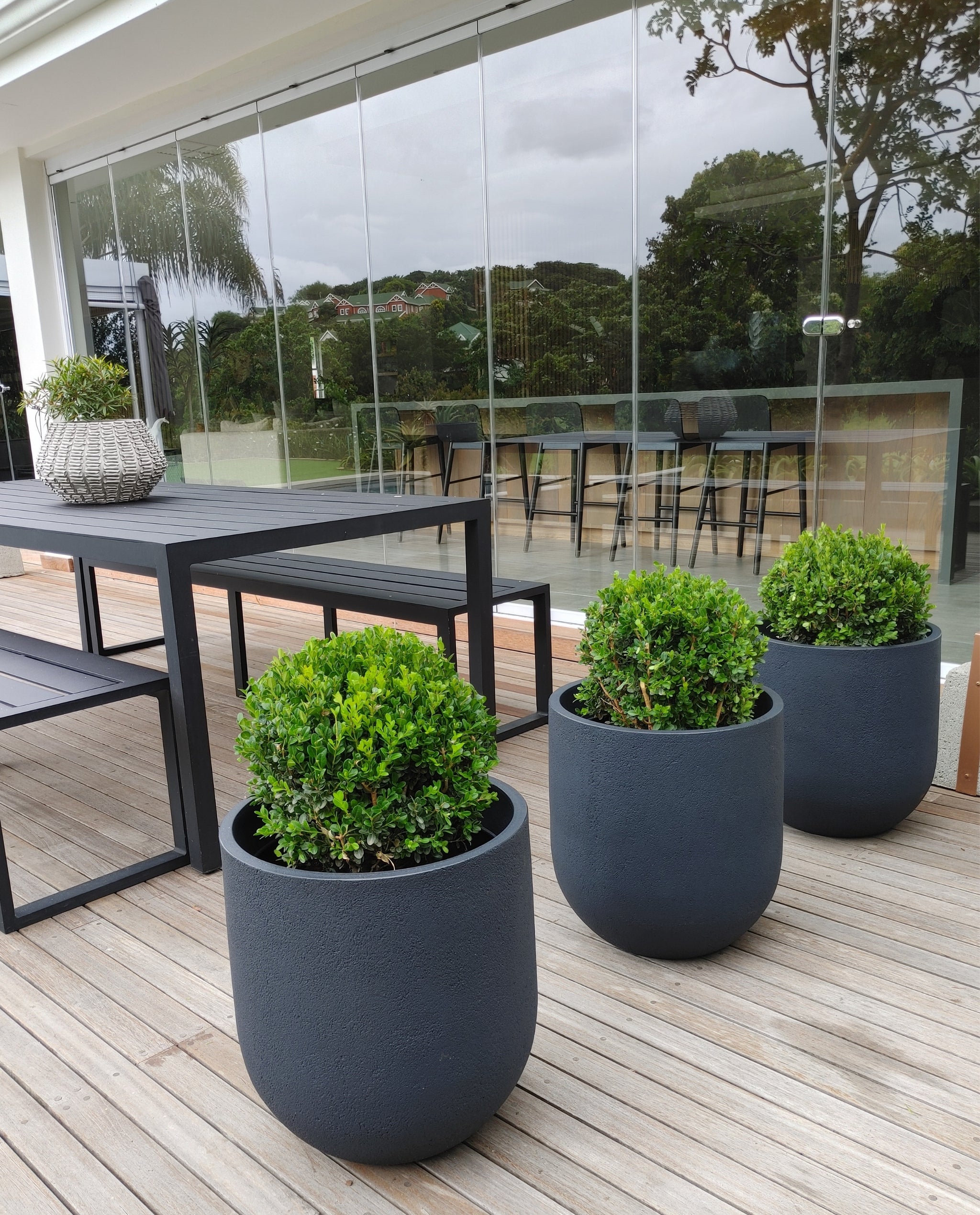 Rustic Cask Set of 3 Outdoor Planters