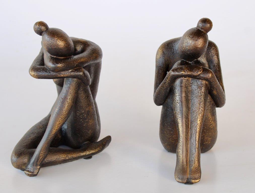 Bronze Colour Lady Book Ends