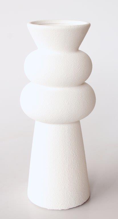 Tall White Shaped Ceramic Vase