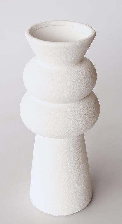 Tall White Shaped Ceramic Vase