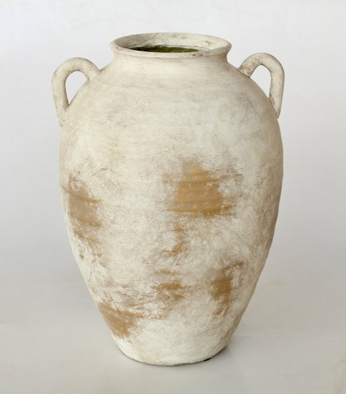 Large 2 Handle Distressed Cement Urn