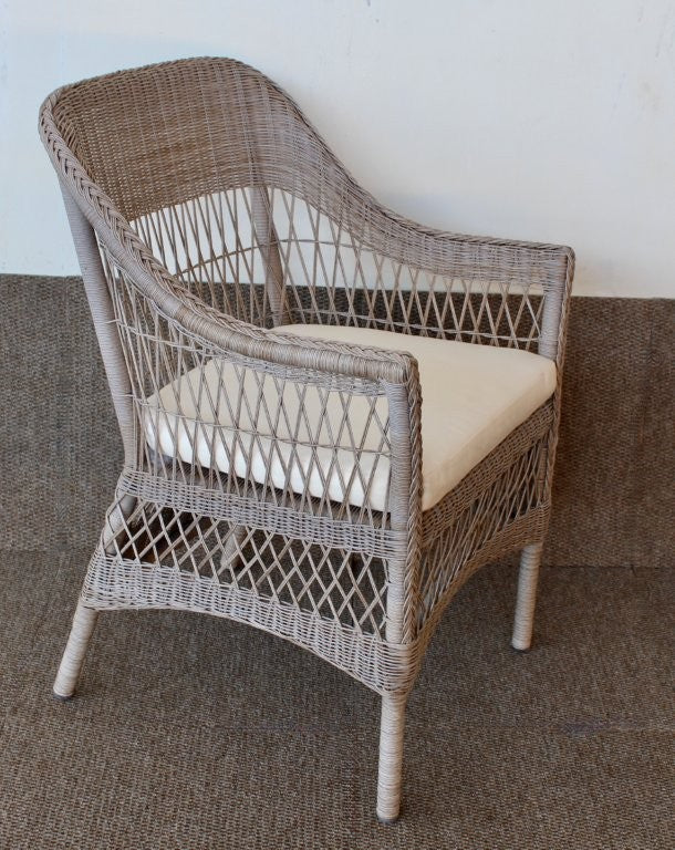 Outdoor PVC Open Weave Chair with Cushion
