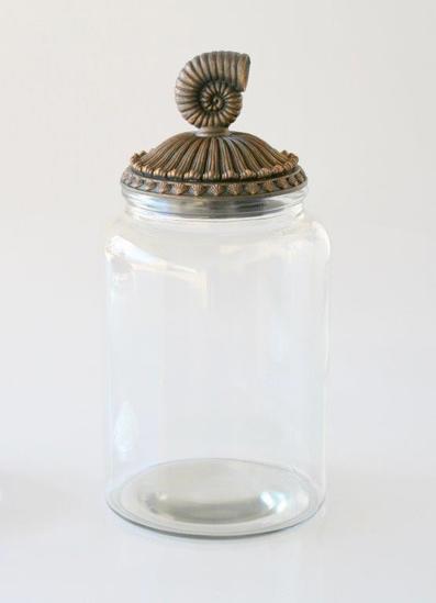 Large Glass Jar Shell Lid