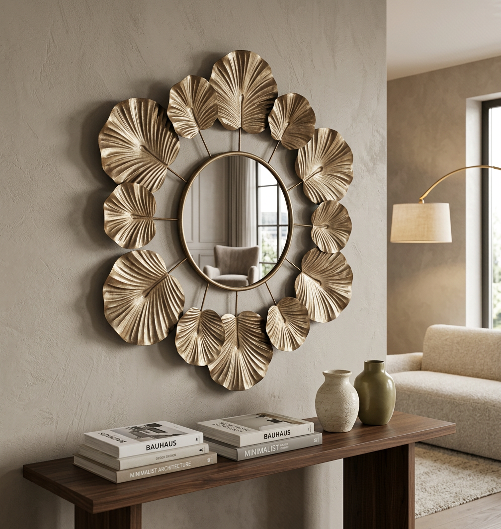 Gold Metal Leaf Mirror