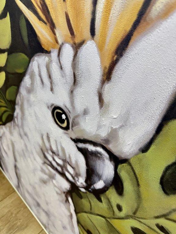 Extra Large Handpainted Parrot Picture