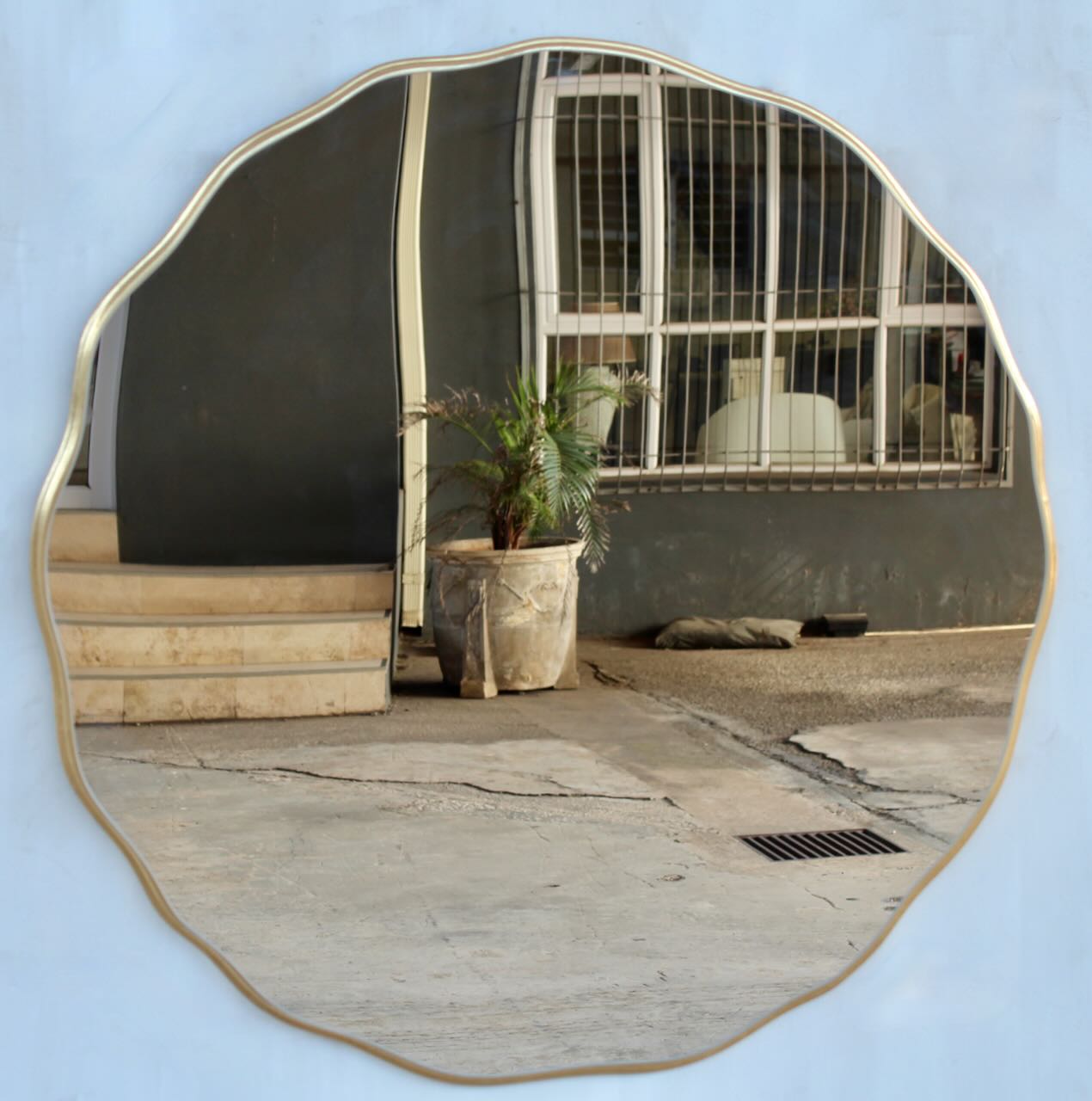 Large Scallop Mirror Gold Frame