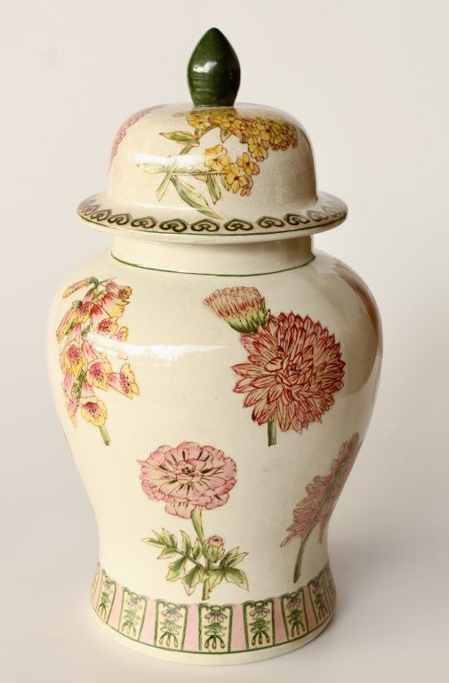 EXTRA LARGE PINK FLOWER GINGER JAR
