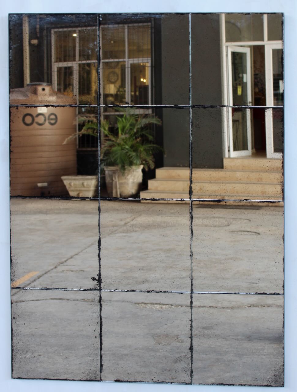 Large 12 Pane Vintage Mirror