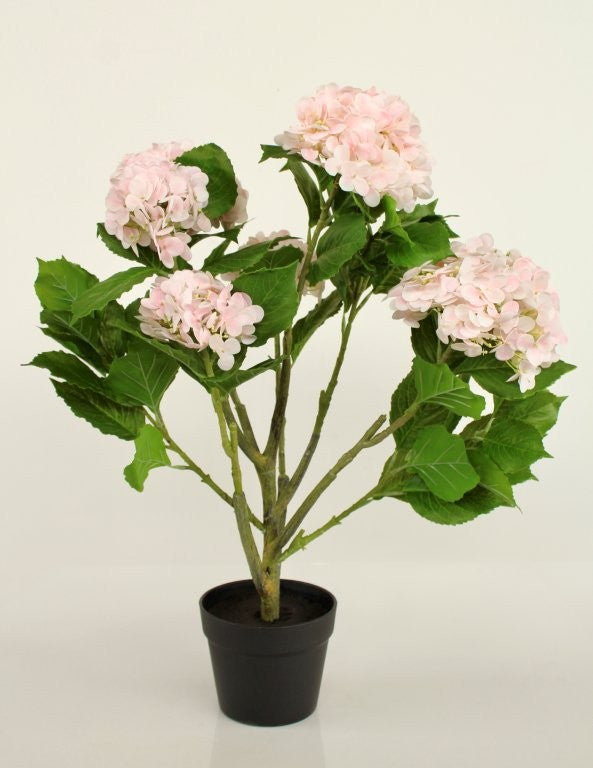 6 PINK FAUX HYDRANGEAS IN POT