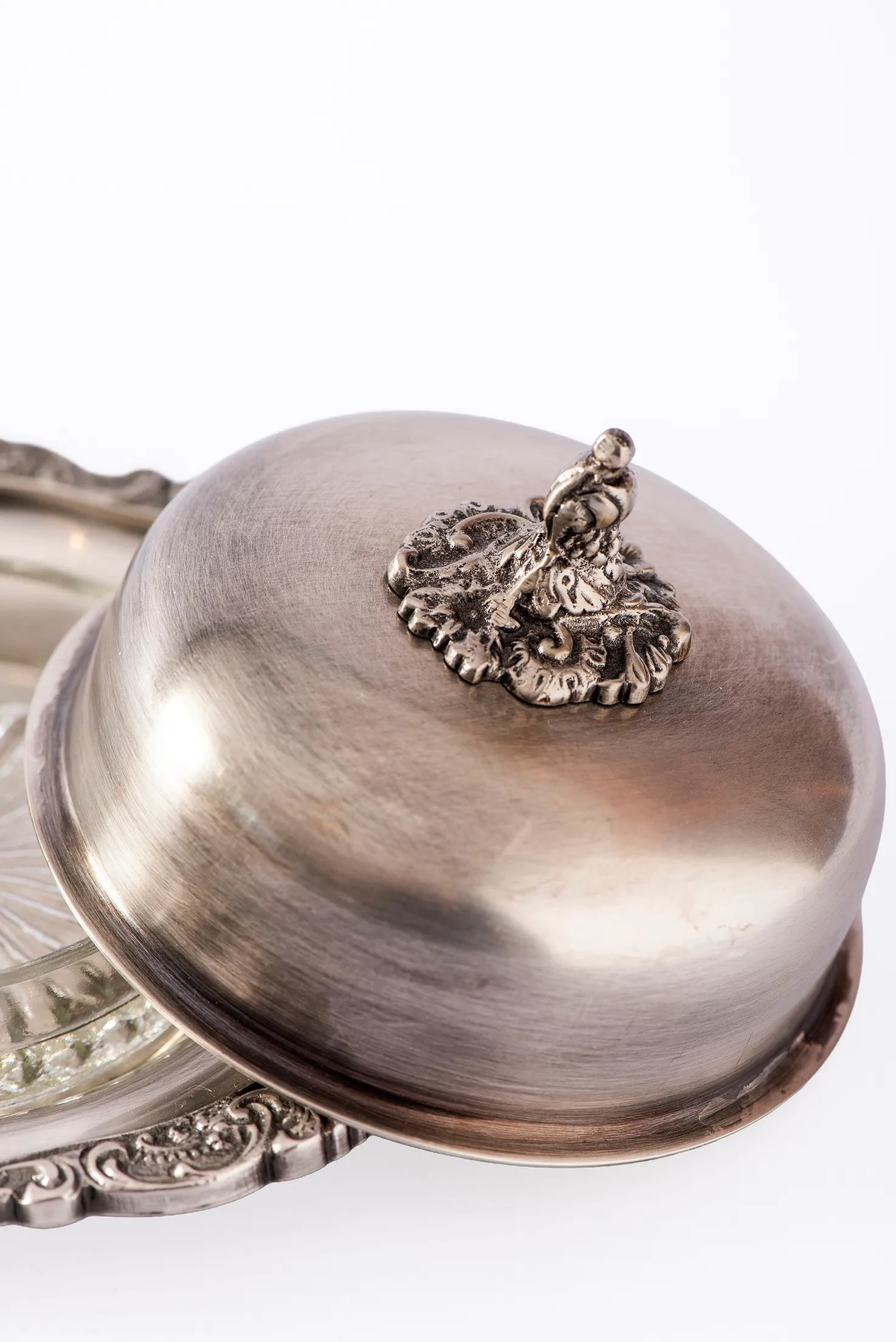 BUTTER DISH PALACE ANTIQUE SILVER