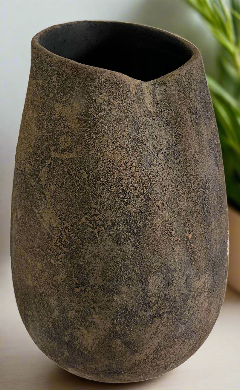 Afriflair Large Ceramic Jar in Coco