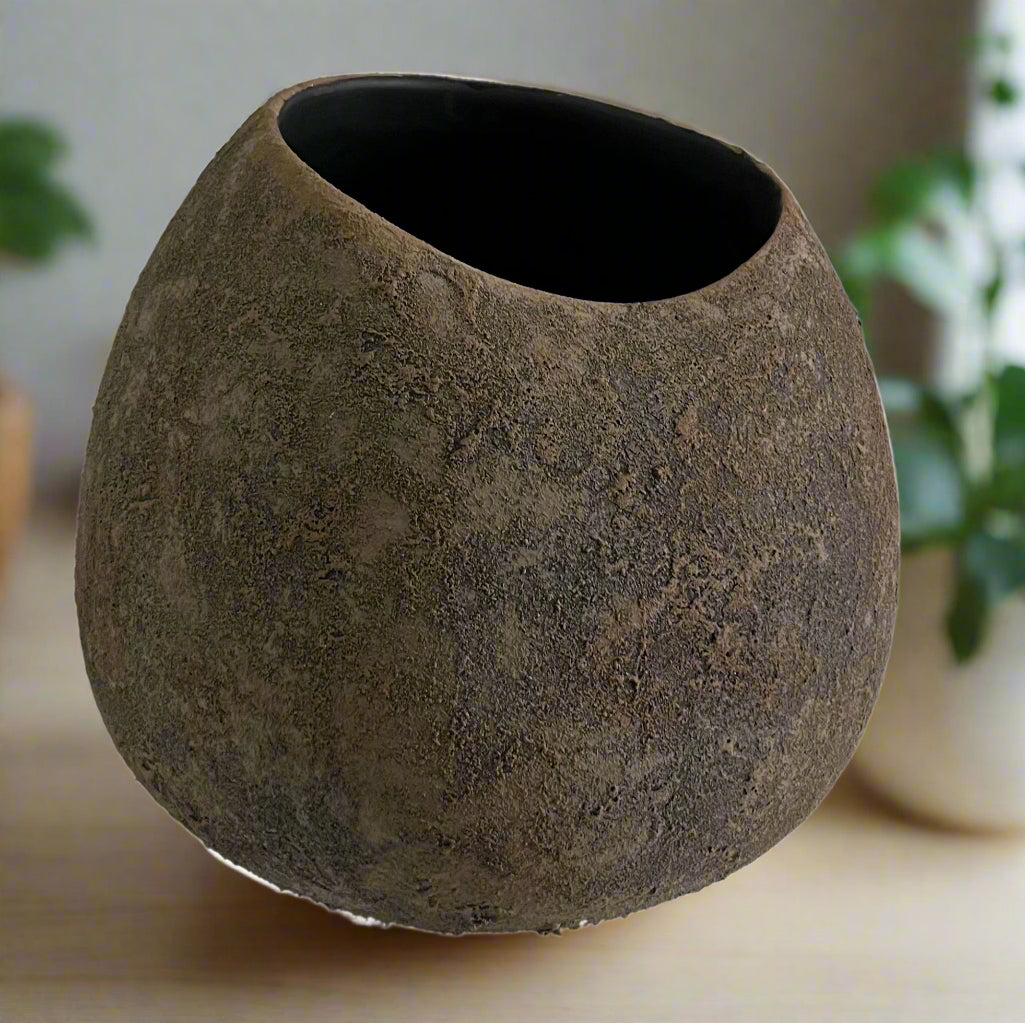 Afriflair Small Ceramic Jar in Coco