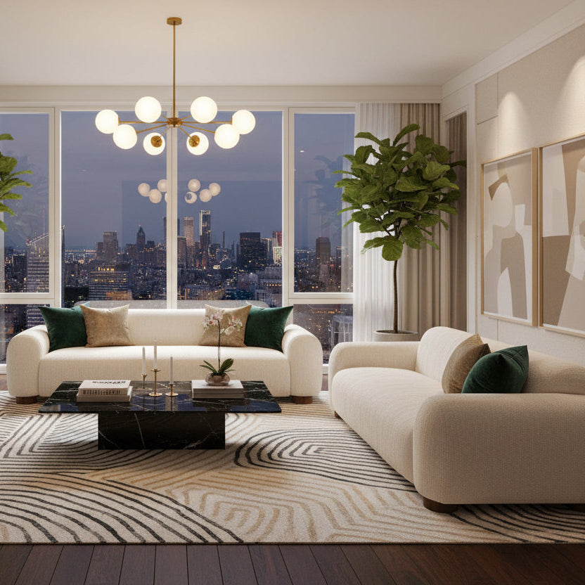 Beige sofa on a white background