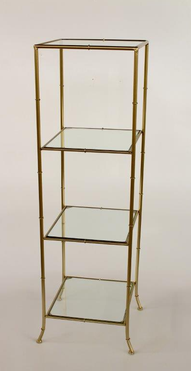 Gold Rectangle 4 Tier Metal Shelf