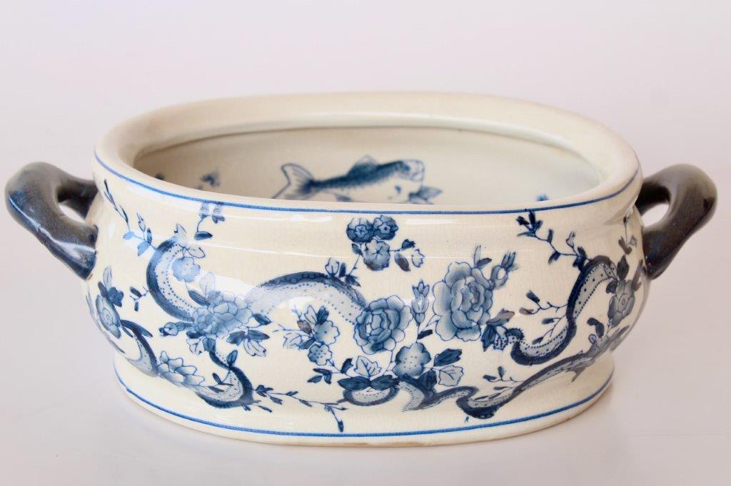 Small Blue Oval Ribbon Foot Bath