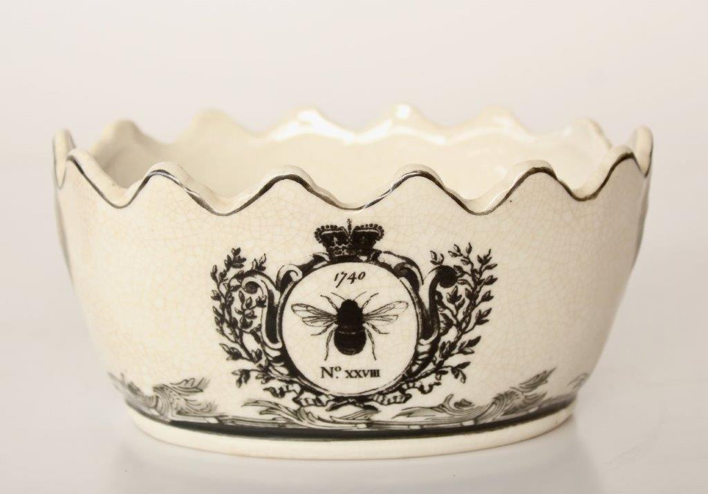 Small Black and White Bee Crown Planter