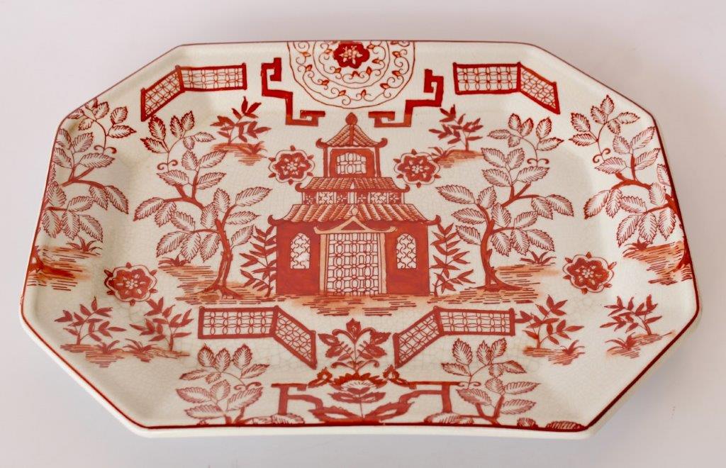 Large Orange Pagoda Platter