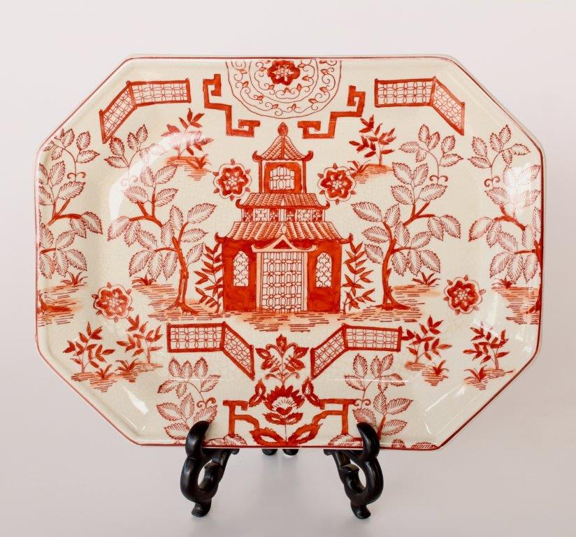 Large Orange Pagoda Platter