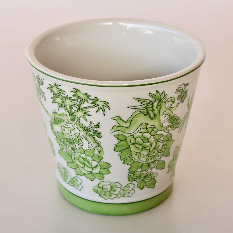 Small Lime Green Floral Planter