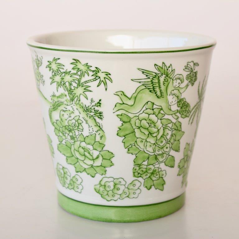 Small Lime Green Floral Planter
