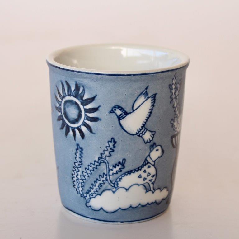Blue & White Tiger Moon Beaker