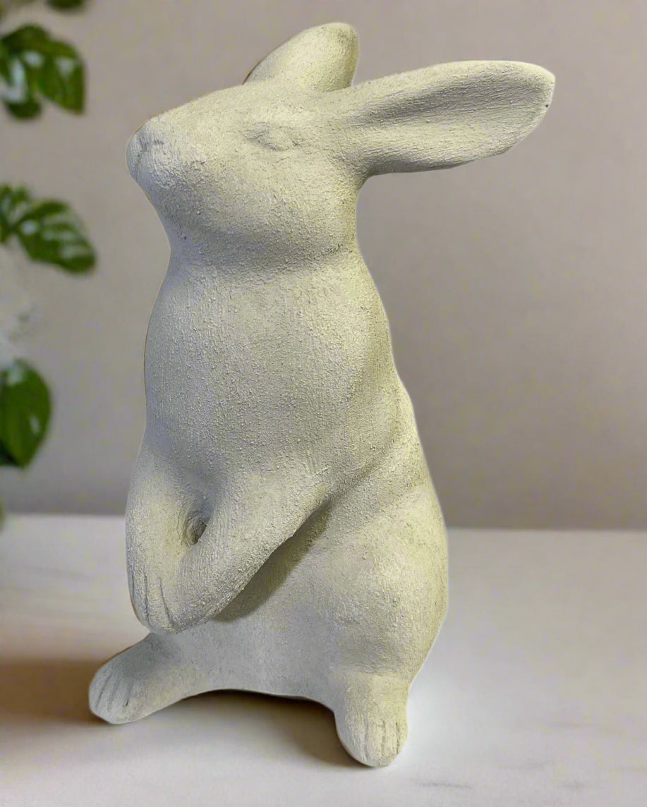 Standing Bunny Statue in Rough Natural