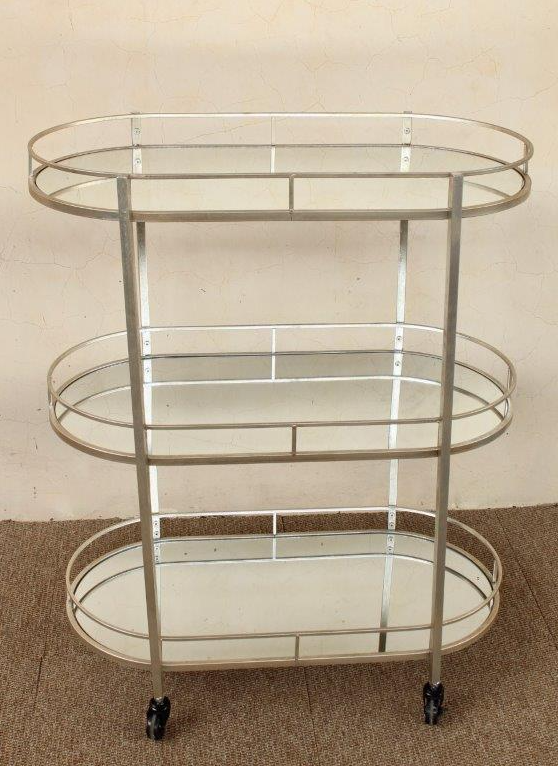 Silver Oval 3 Tier Trolley