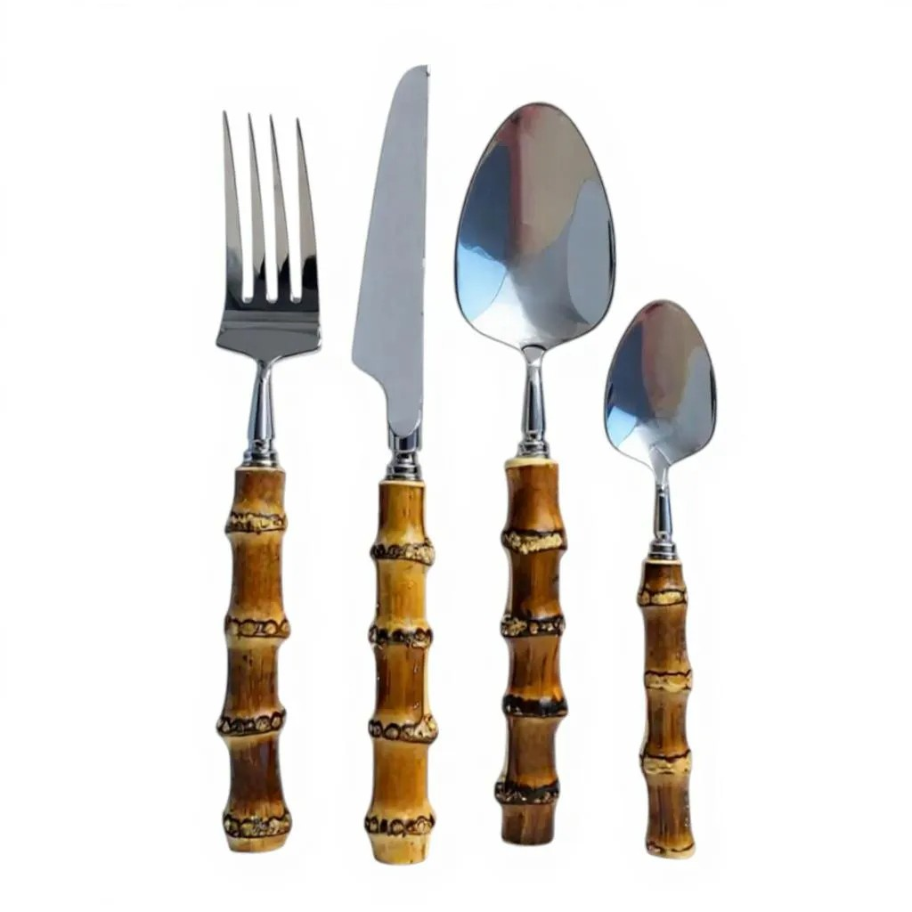 Bamboo 16pc Cutlery Set