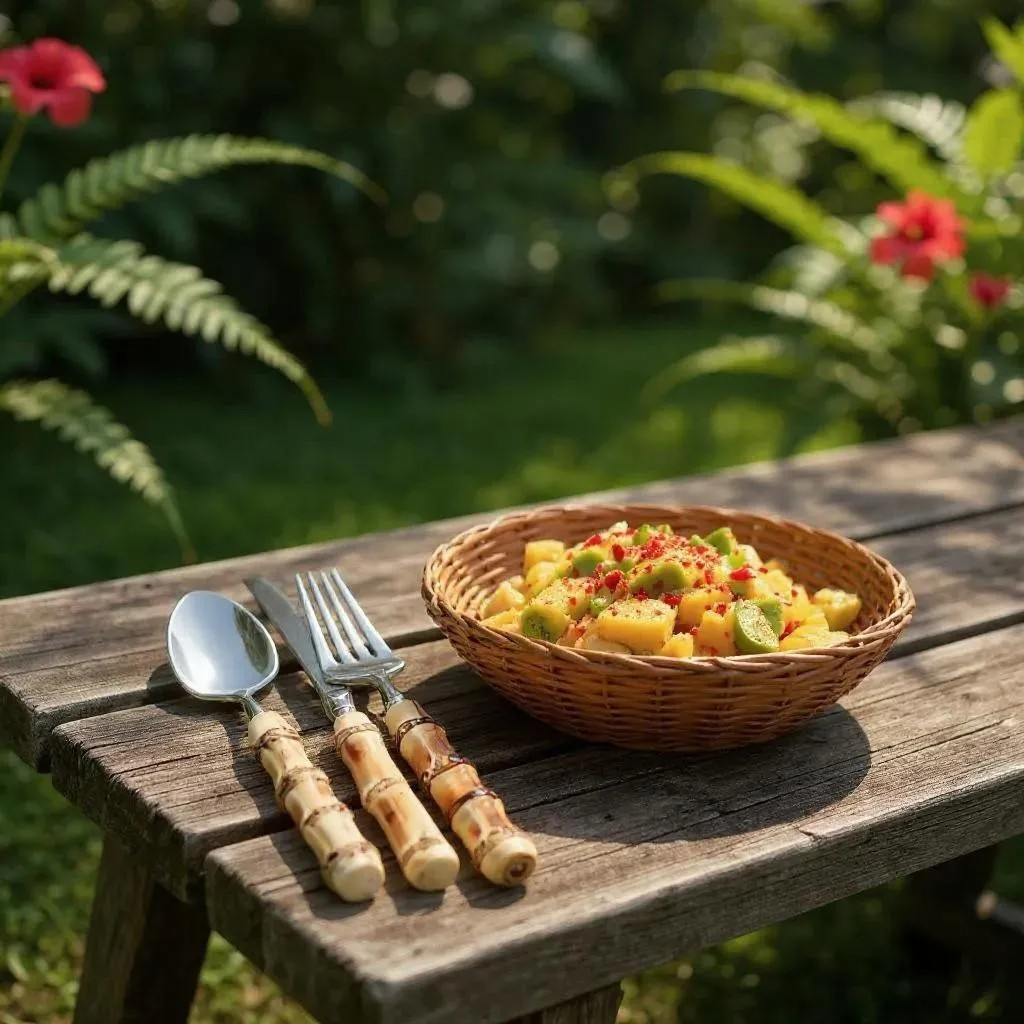 Bamboo 16pc Cutlery Set