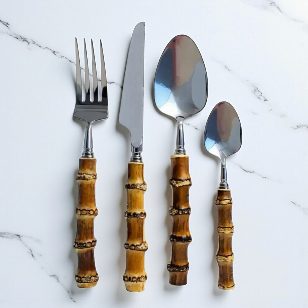 Bamboo 16pc Cutlery Set