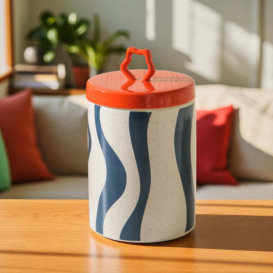 ZigZag Cannister - Orange & Dark Blue