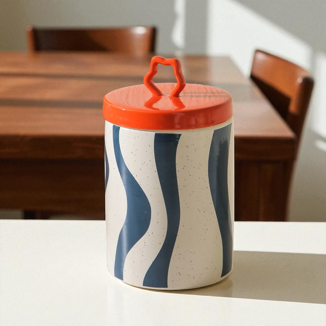 ZigZag Cannister - Orange & Dark Blue