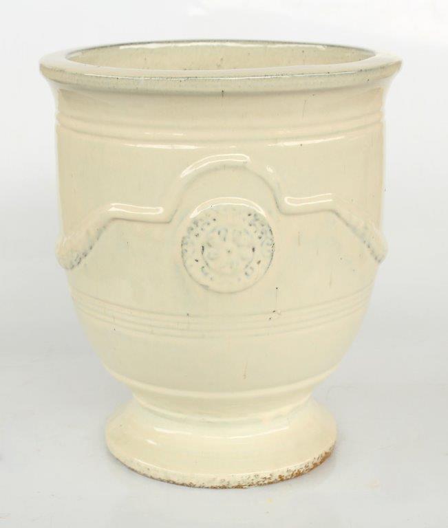 Cream Distressed Wreath Pot