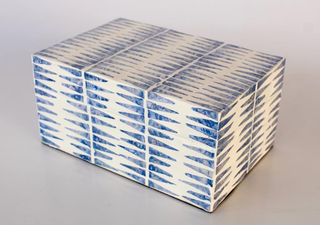 Blue Tribal Capiz Box