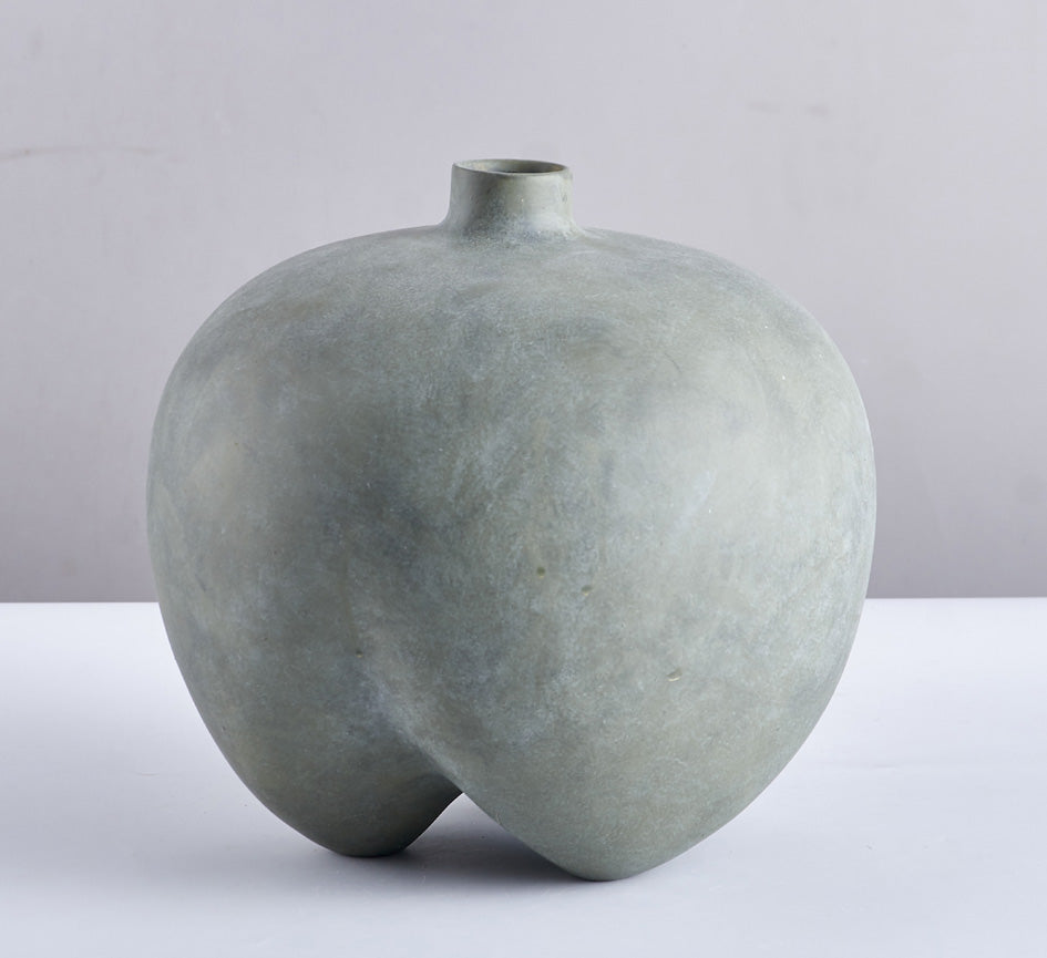 Apple Grey Ceramic Vase